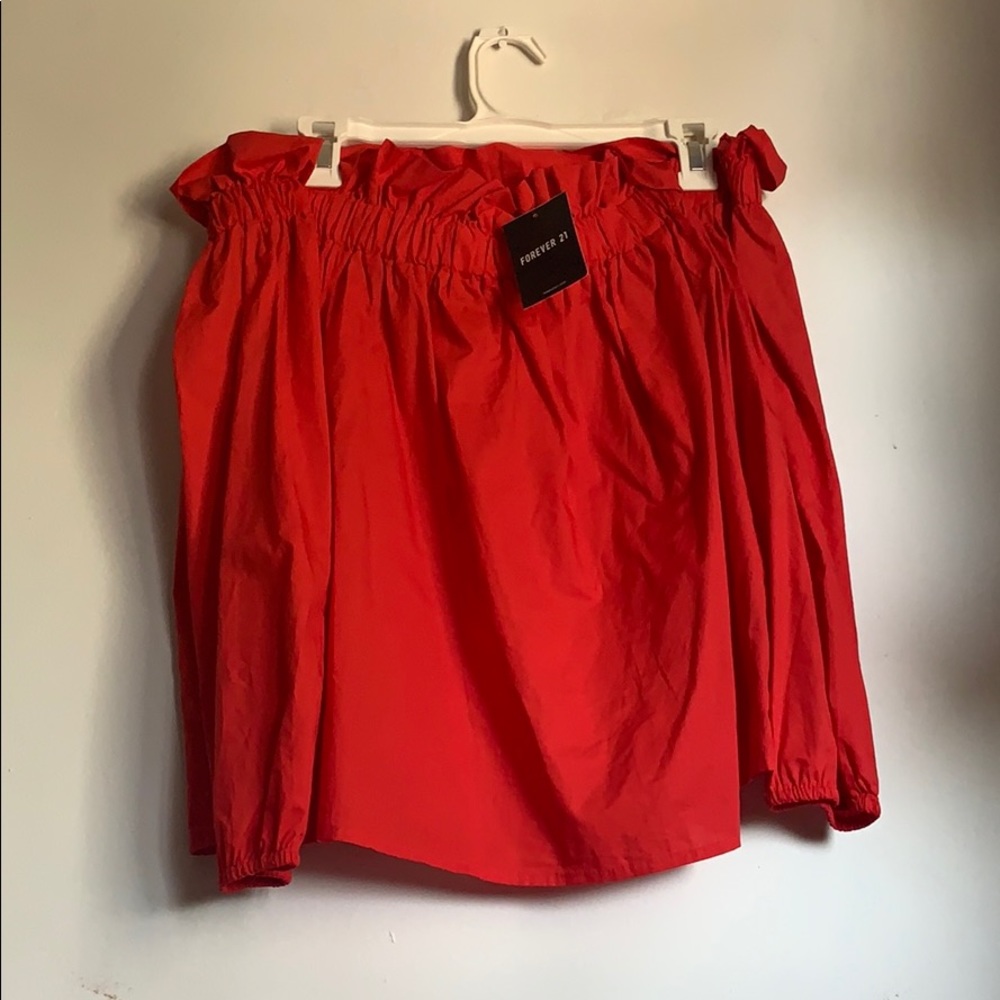 Red off the shoulder top